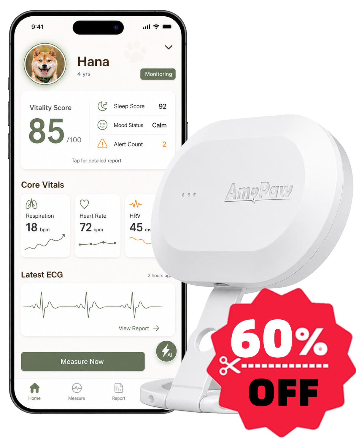 【Limited Super Early-Bird Deposit】AmoPaw Sense — Contactless Intelligent Health Tracker For Cats and Dogs