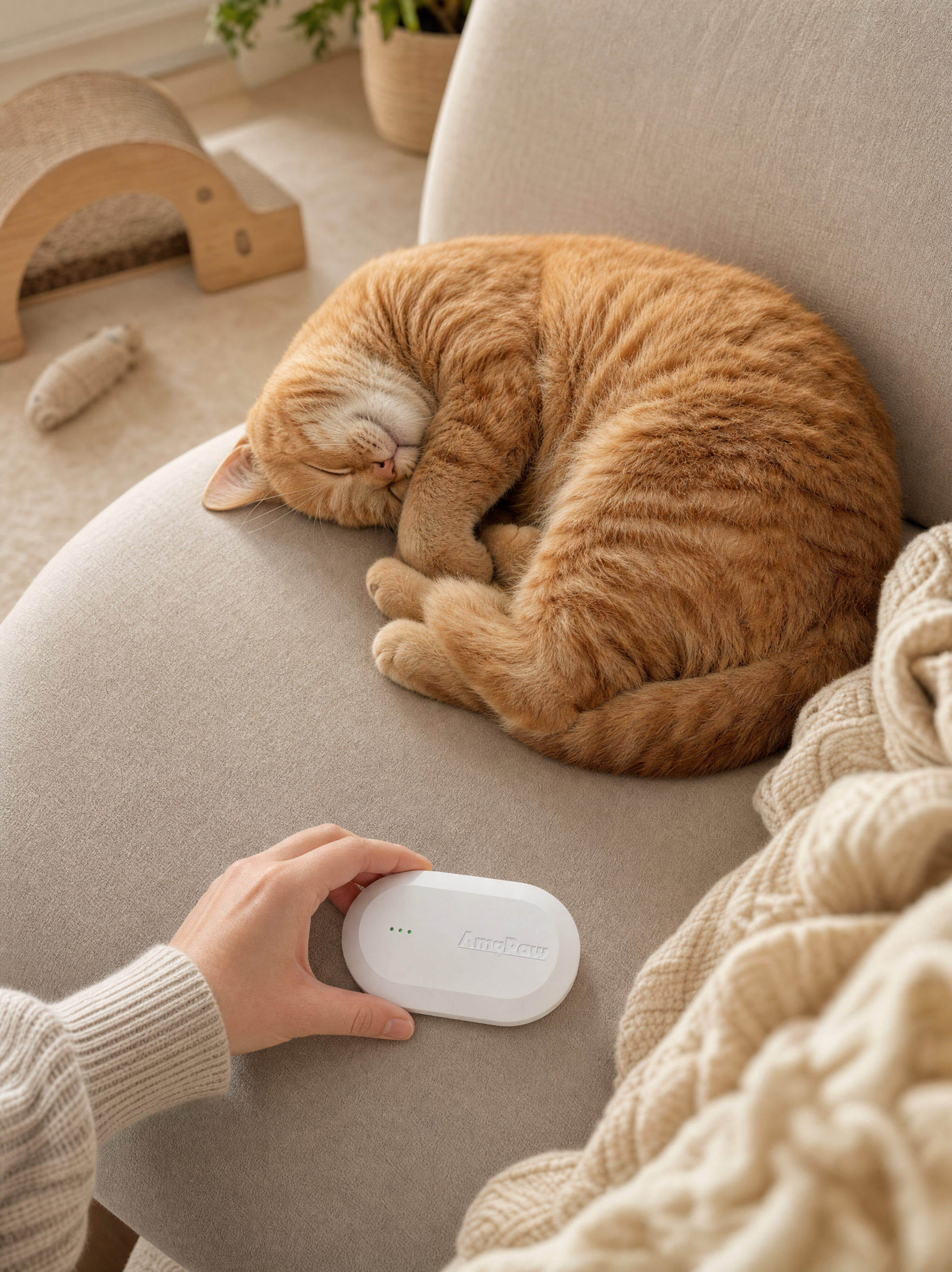 AmoPaw Sense — Contactless Heart & Breathing Monitor for Cats and Dogs